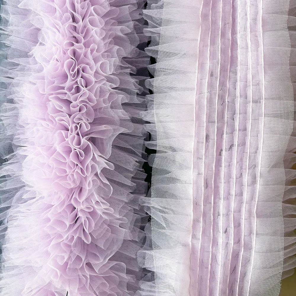1YardX15cm Encrypted Posing Stereo Lace Trim Curtain Party Background Wedding Dress Shawl Bubble Skirt Decorative Clothes Fabric thumbnail 3