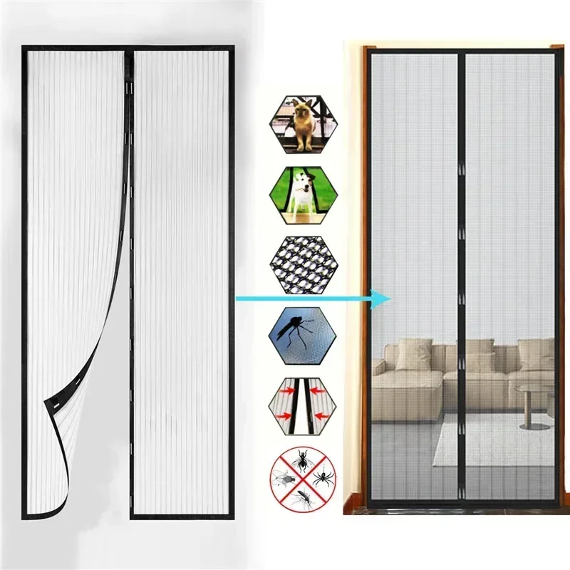 Magnetic Mosquito Net Door Automatic Closing Window Curtains 80/90/100 Cms Curtain Shades Screen Home Textile Garden thumbnail 2