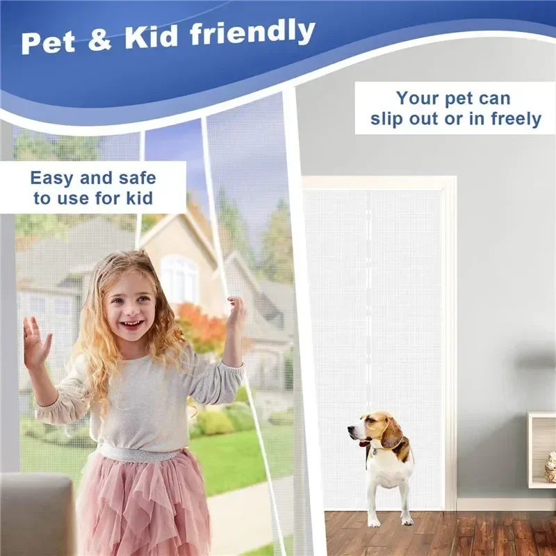 Magnetic Mosquito Net Door Automatic Closing Window Curtains 80/90/100 Cms Curtain Shades Screen Home Textile Garden thumbnail 5