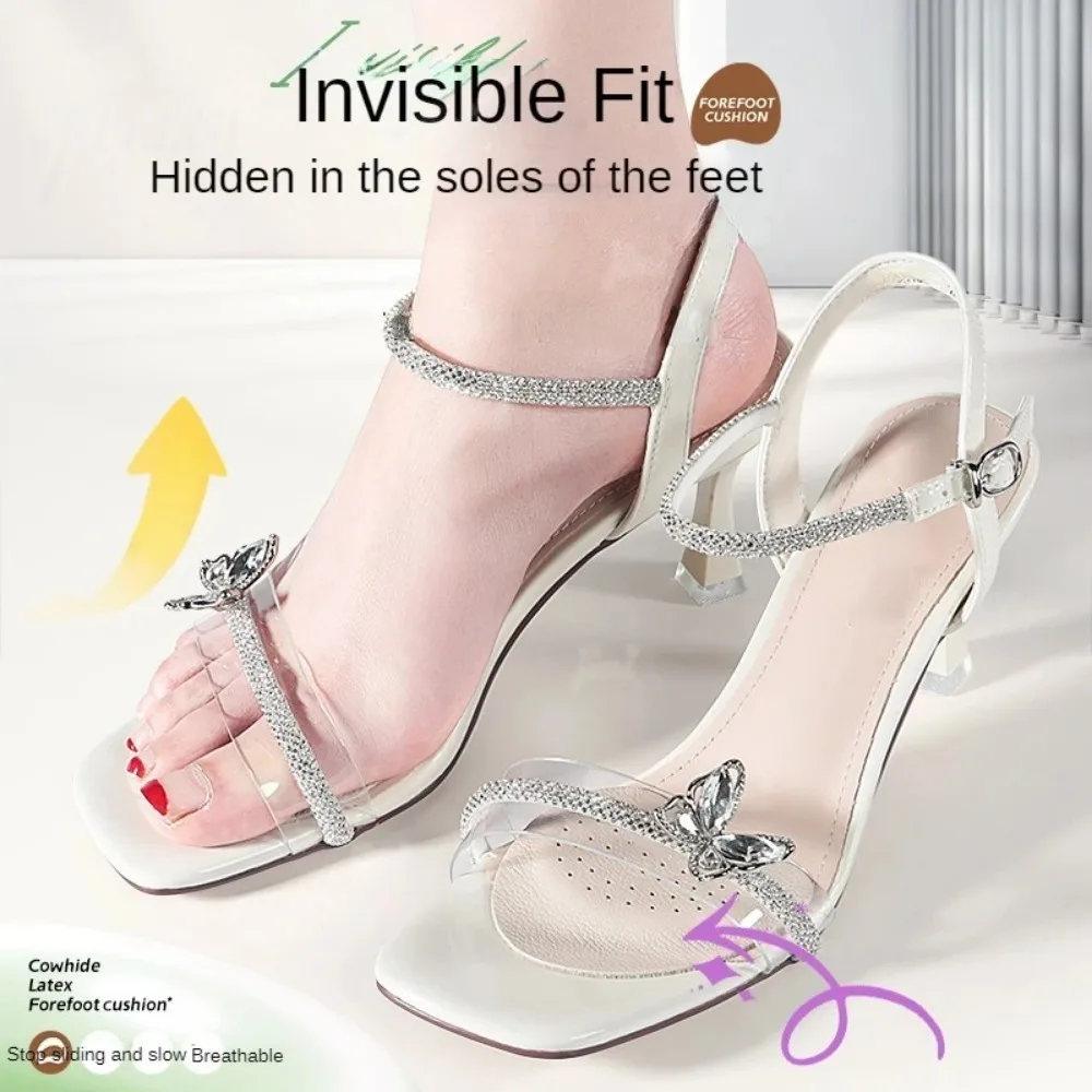 2Pair Ladies Sandal Forefoot Cushion High Heel NonSlip FootCare Insole Self Adhesive Stickers ShoeCushion Heel Inserts for Women thumbnail 6