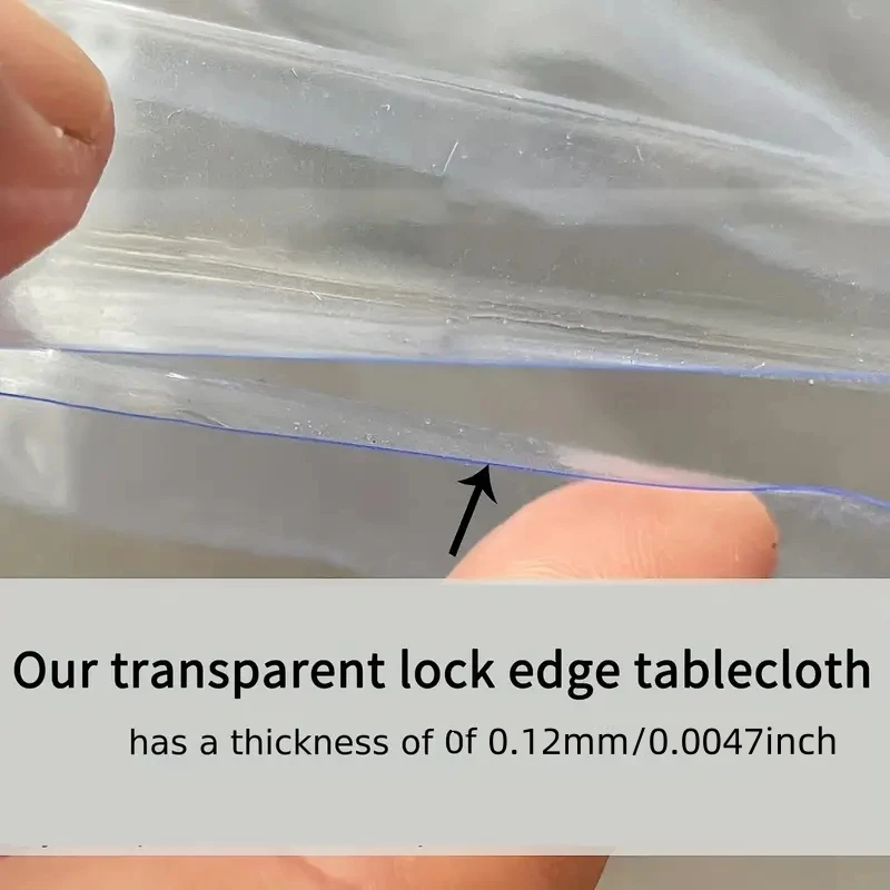 Transparent round plastic tablecloth protective sleeve, waterproof and oil proof PEVA tablecloth thumbnail 4