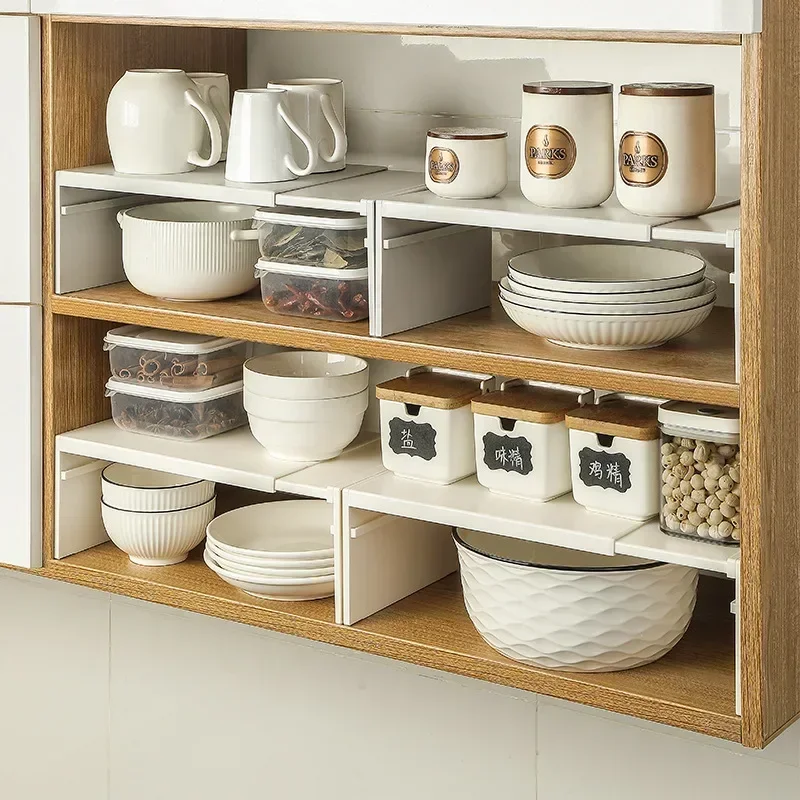 Kitchen Cupboard Organizer Retractable Cabinet Shelf Seasoning Bottle Spice Rack Dish Shelf Kitchen Accessories Storage Rack thumbnail 4