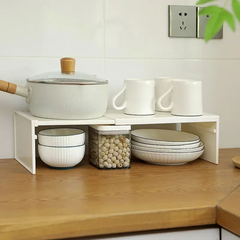 Kitchen Cupboard Organizer Retractable Cabinet Shelf Seasoning Bottle Spice Rack Dish Shelf Kitchen Accessories Storage Rack thumbnail 5