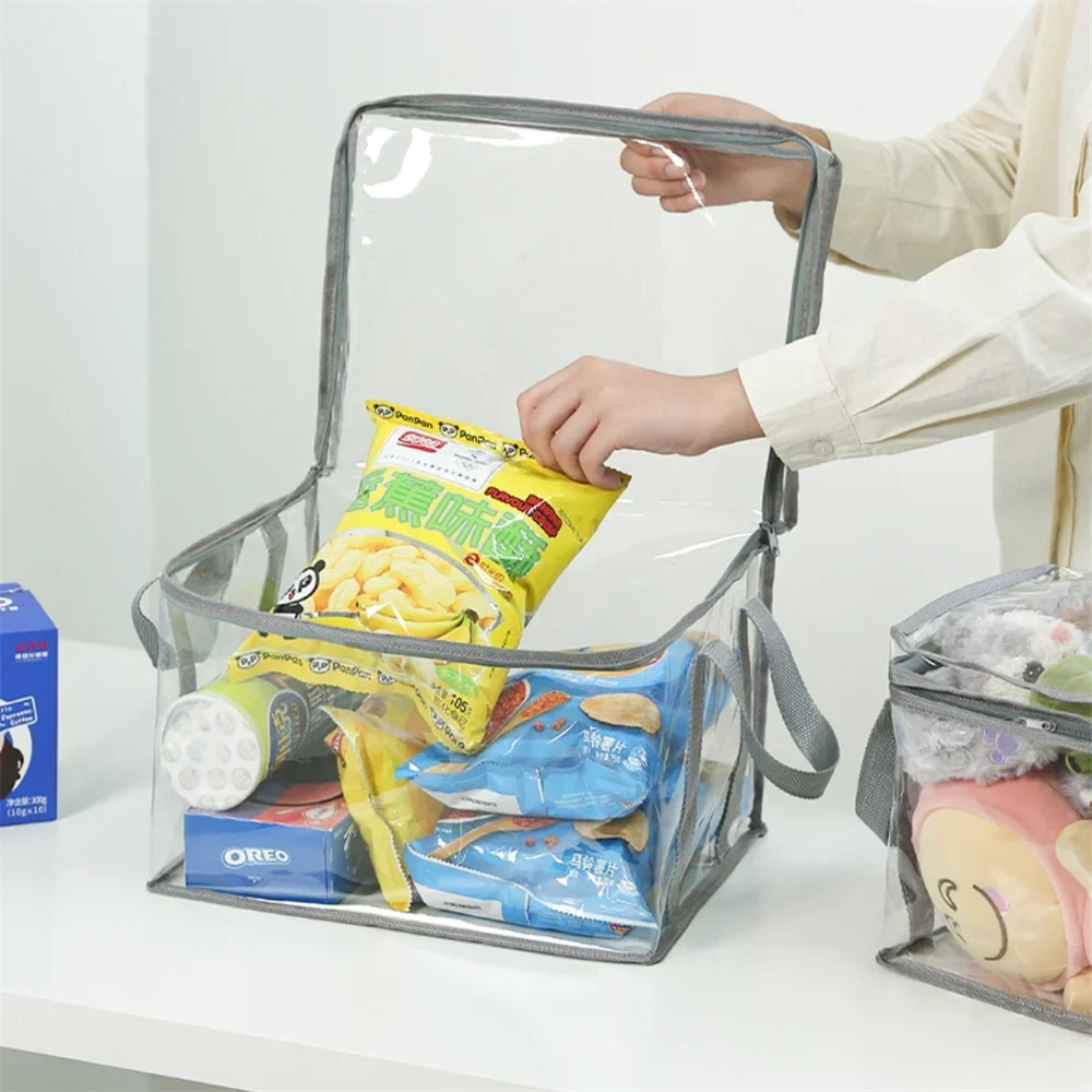 Foldable book box student dormitory classroom book organizer transparent waterproof household book organizing storage box thumbnail 6