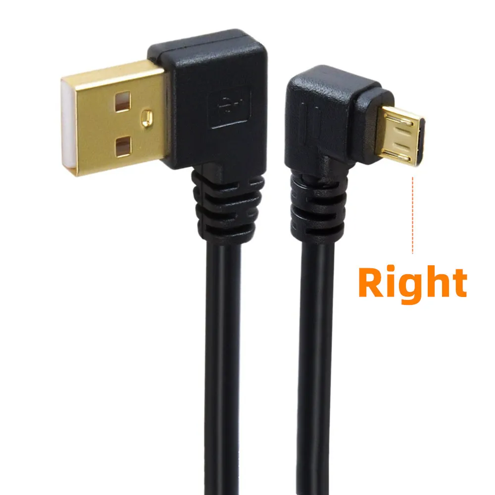Gold Plated 15CM Short 90 Degree USB 2.0 To Micro USB B Male Cable Gold Plated Right Angle Data Sync And Charge Extender Lead thumbnail 5