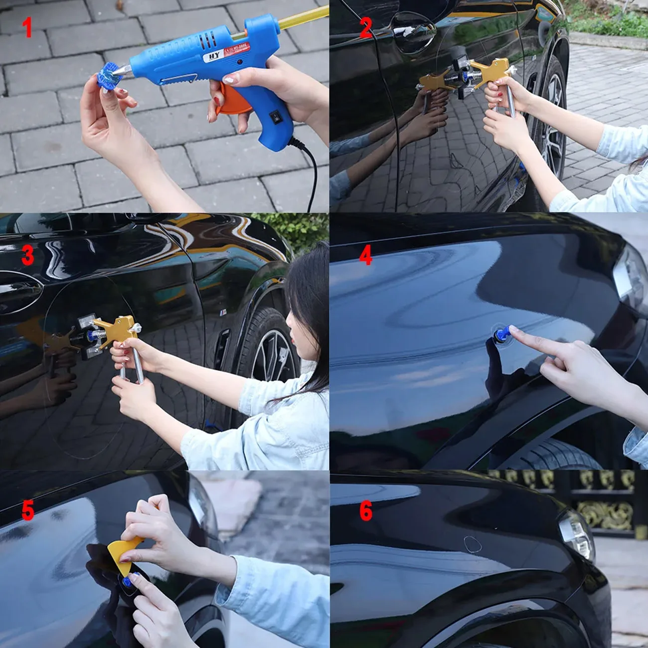 Car Dent Puller Paintless Suction Cup Lifter Repair Tools Kit Auto Body Dent Removal Kit for Auto Hail Dent Removal Workshops thumbnail 6