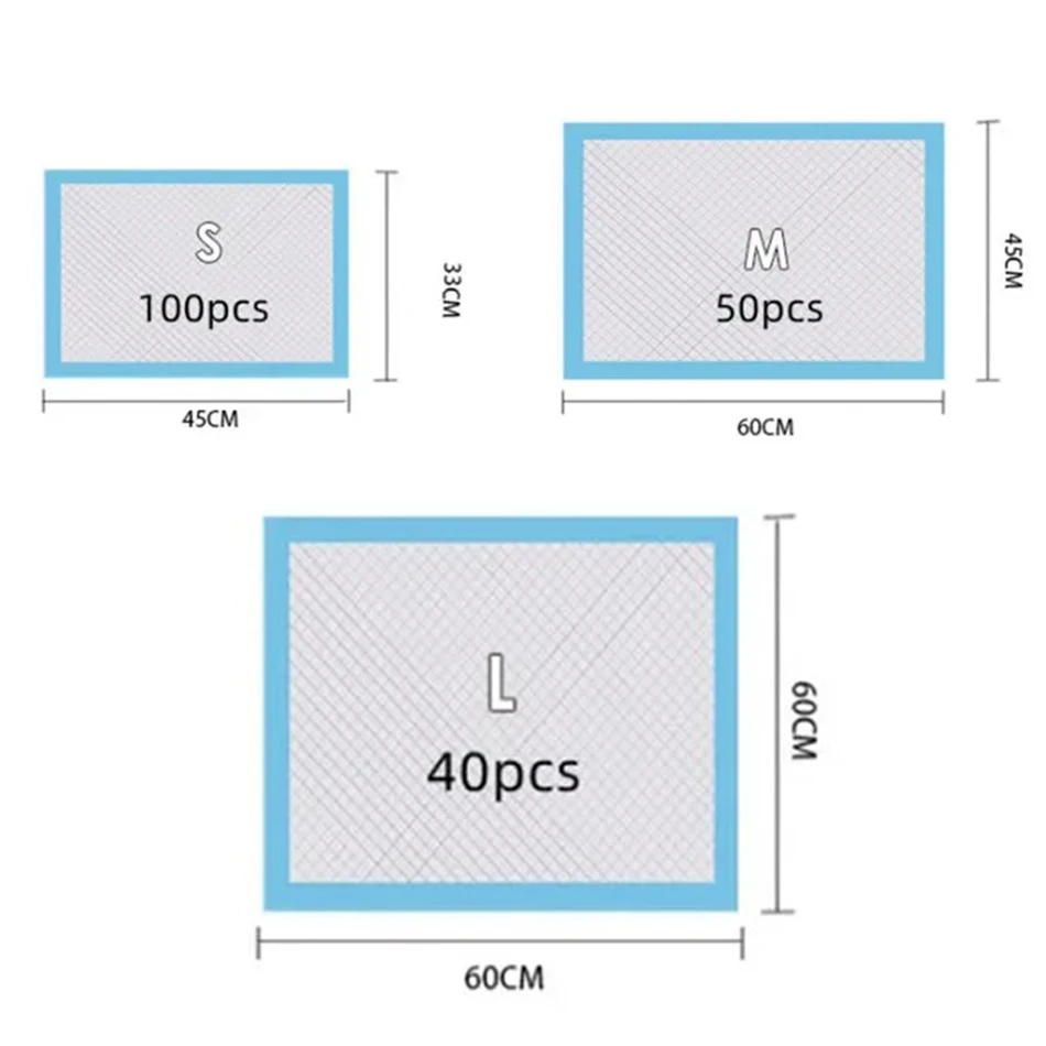 100/50/40/20PCS Absorbent Dogs Diapers Disposable Puppy Training Pee Pads Dry Clean Cushion Dog Supplies pañales para perros thumbnail 2