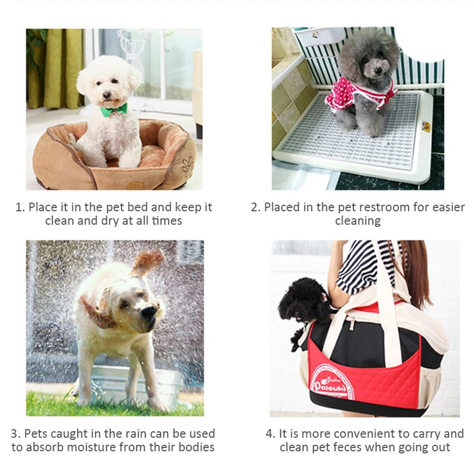 100/50/40/20PCS Absorbent Dogs Diapers Disposable Puppy Training Pee Pads Dry Clean Cushion Dog Supplies pañales para perros thumbnail 5