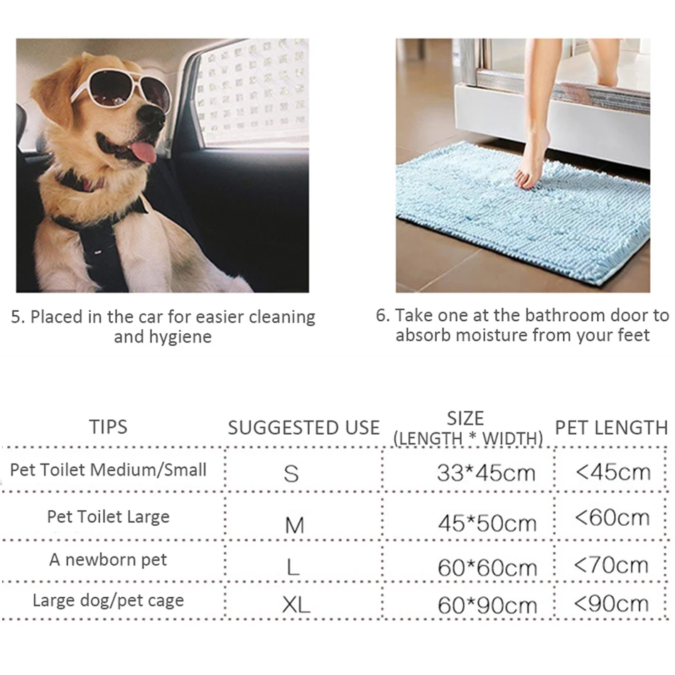 100/50/40/20PCS Absorbent Dogs Diapers Disposable Puppy Training Pee Pads Dry Clean Cushion Dog Supplies pañales para perros thumbnail 6