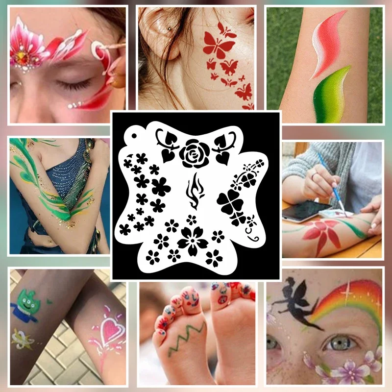 YOMDID 22pcs Painted Hollow Templates DIY Facial Painted Decorative Stencil Graffiti Drawing Tools Makeup Handmade Supplies thumbnail 4