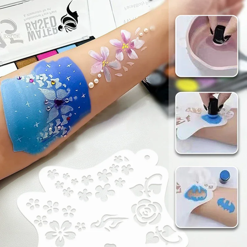 YOMDID 22pcs Painted Hollow Templates DIY Facial Painted Decorative Stencil Graffiti Drawing Tools Makeup Handmade Supplies thumbnail 2