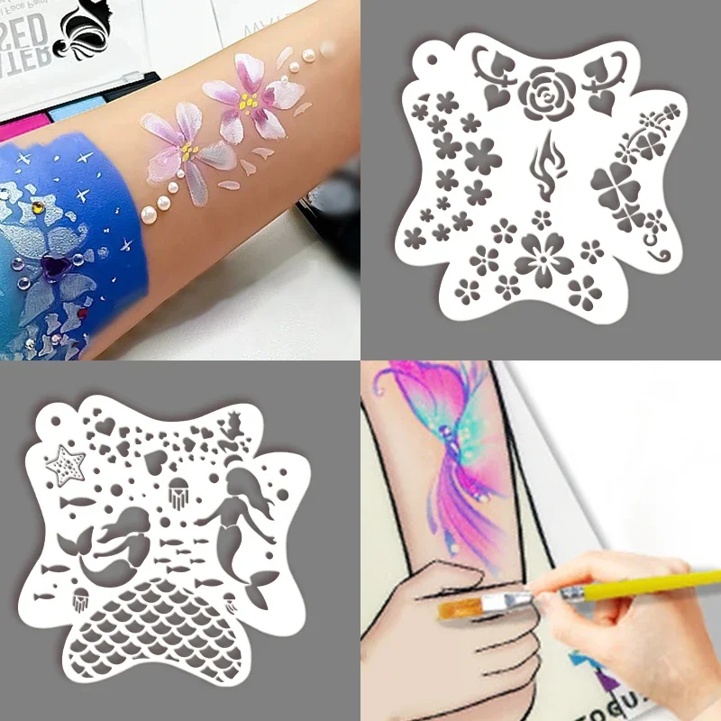 YOMDID 22pcs Painted Hollow Templates DIY Facial Painted Decorative Stencil Graffiti Drawing Tools Makeup Handmade Supplies thumbnail 5