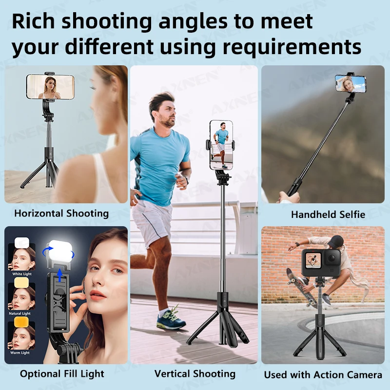 Selfie Stick Tripod for Cell Phone, Mobile Stand Monopod with Wireless Remote for iPhone Samsung Huawei Xiaomi Smartphone thumbnail 6