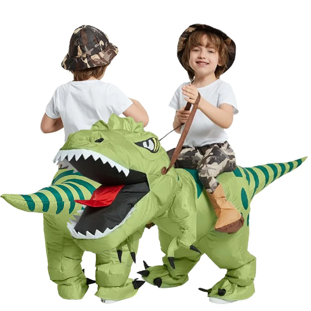 Animal Cartoon Riding T-Rex Inflatable Costume Nursery Kids Dinosaur Role Playing Game Adult Kids Chasing Game Birthday Gift
