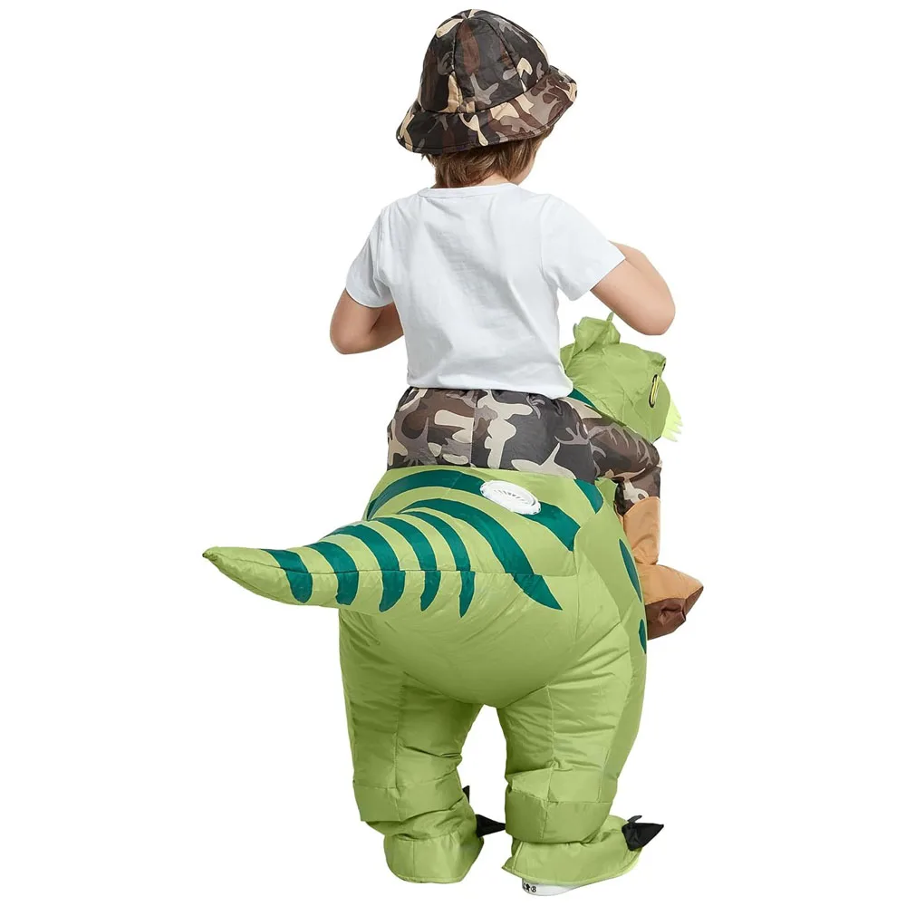 Animal Cartoon Riding T-Rex Inflatable Costume Nursery Kids Dinosaur Role Playing Game Adult Kids Chasing Game Birthday Gift thumbnail 4