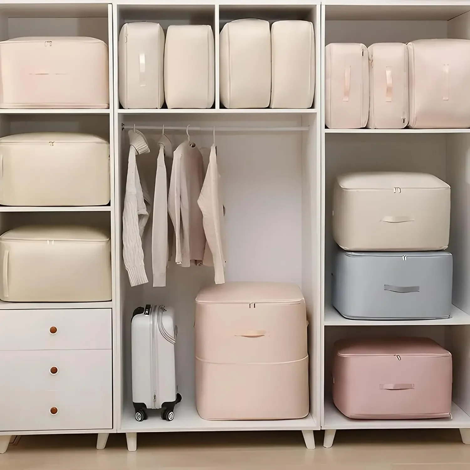 Large Compression Bag Quilt Clothes Closet Cabinet Organizer Storagepouch Ultra Space Saving Self Compression Organizer thumbnail 4