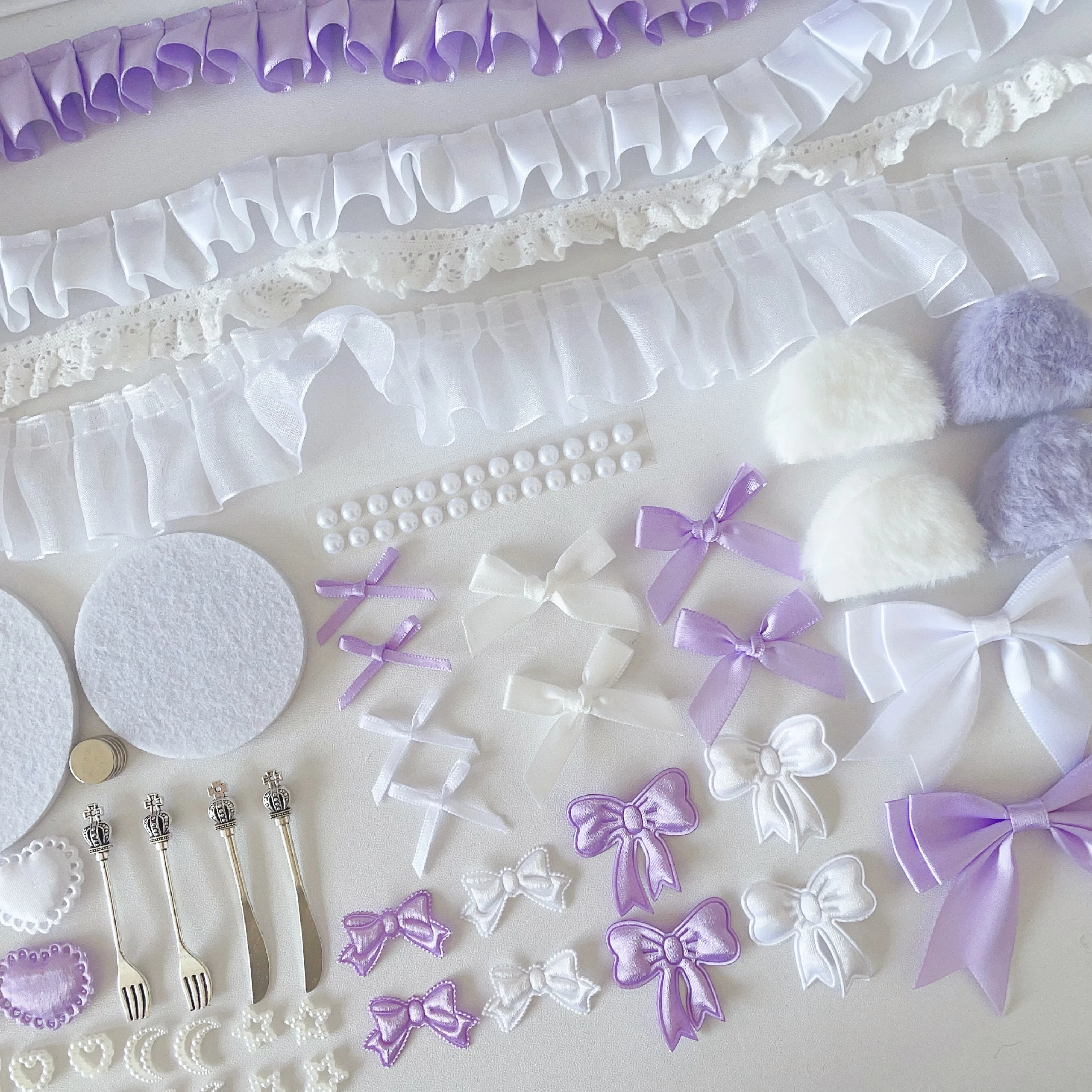 Bar chirp color material pack set collection girly pink bow lace accessories pain bag support accessories thumbnail 4