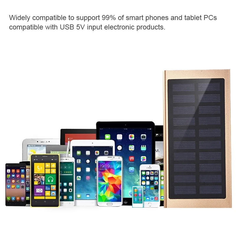 20000mAh Solar Power Bank LED Digital Display Phone External Battery Poverbank For Xiaomi iPhone Huawei Mobile Phone Powerban thumbnail 3