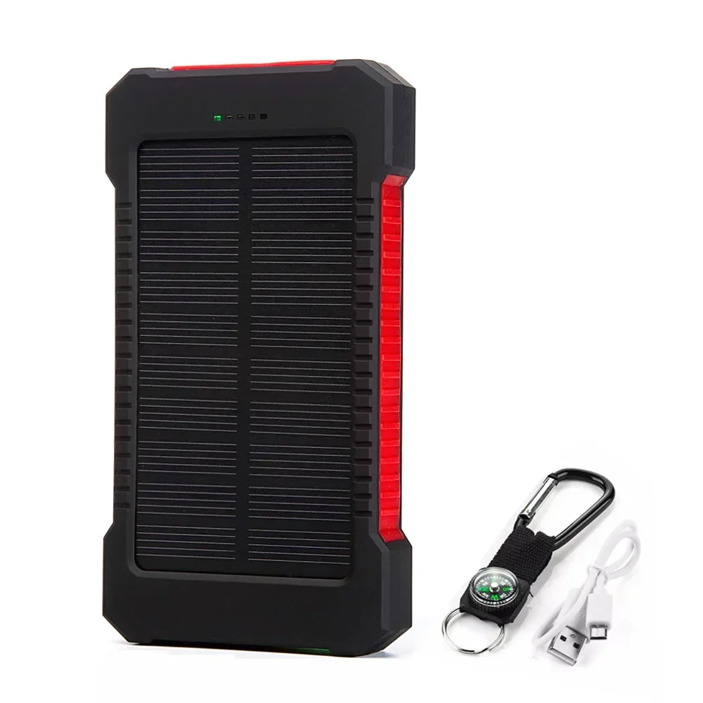 H  020000mAh Solar Power Bank Portable External Battery Double USB Fast Charging Powerbank Phone Charger For Smart Mobile Phone thumbnail 3