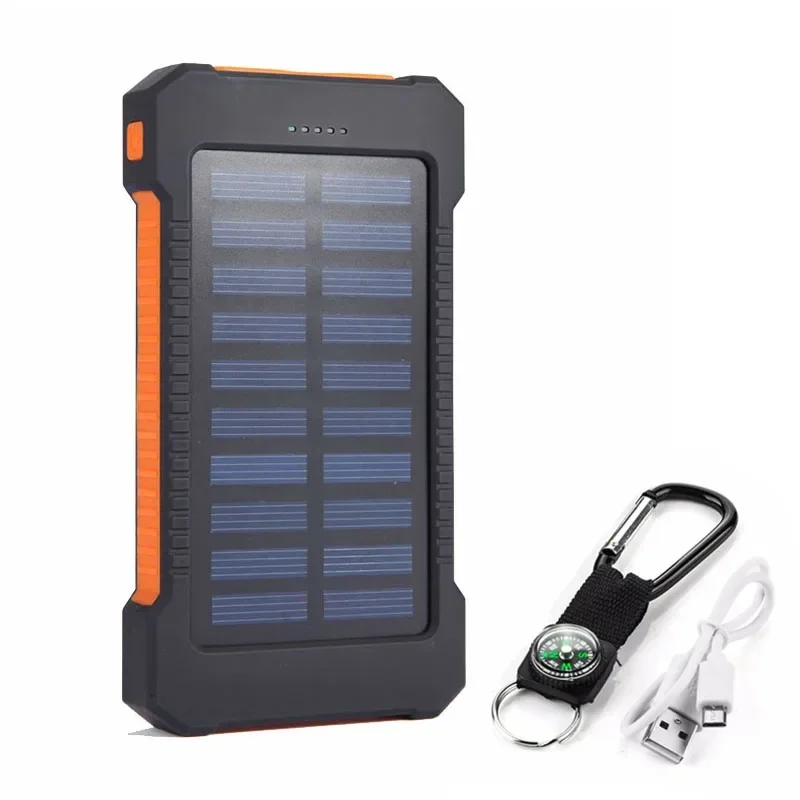 H  020000mAh Solar Power Bank Portable External Battery Double USB Fast Charging Powerbank Phone Charger For Smart Mobile Phone thumbnail 4