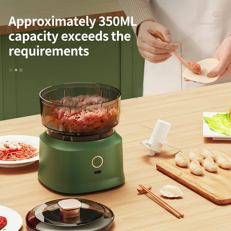 350ml Mini Wireless Electric Garlic Press Dual Purpose Garlic Puree Usb Charging Kitchen Food Shredder Meat Grinder Vegetable thumbnail 4