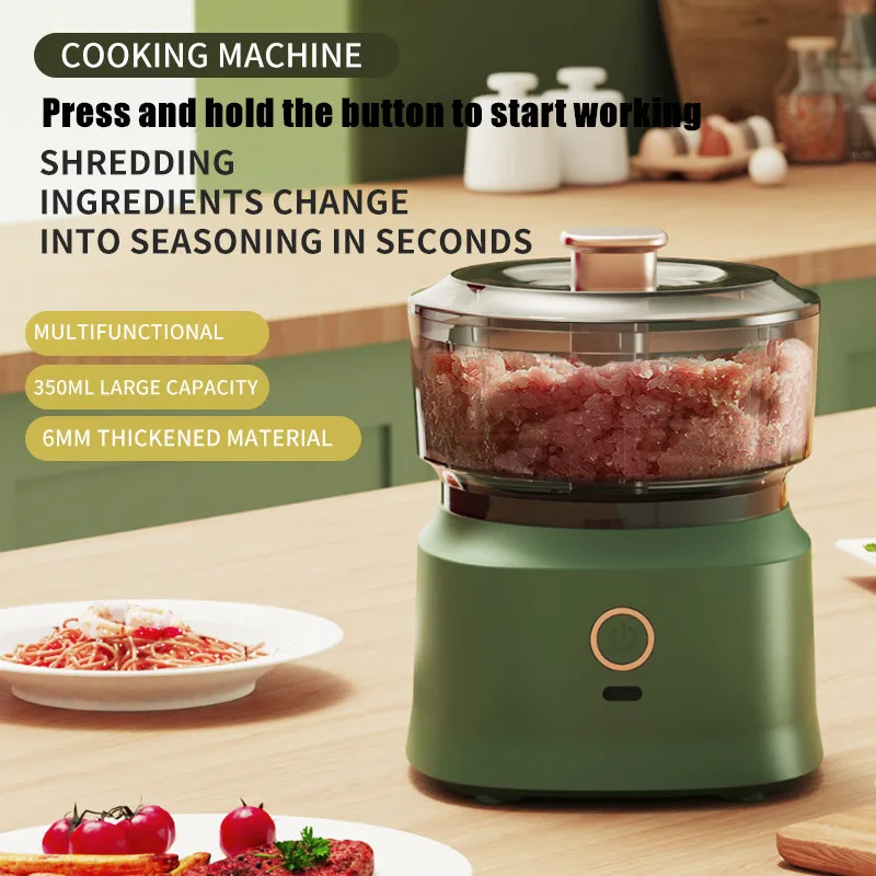 350ml Mini Wireless Electric Garlic Press Dual Purpose Garlic Puree Usb Charging Kitchen Food Shredder Meat Grinder Vegetable thumbnail 2