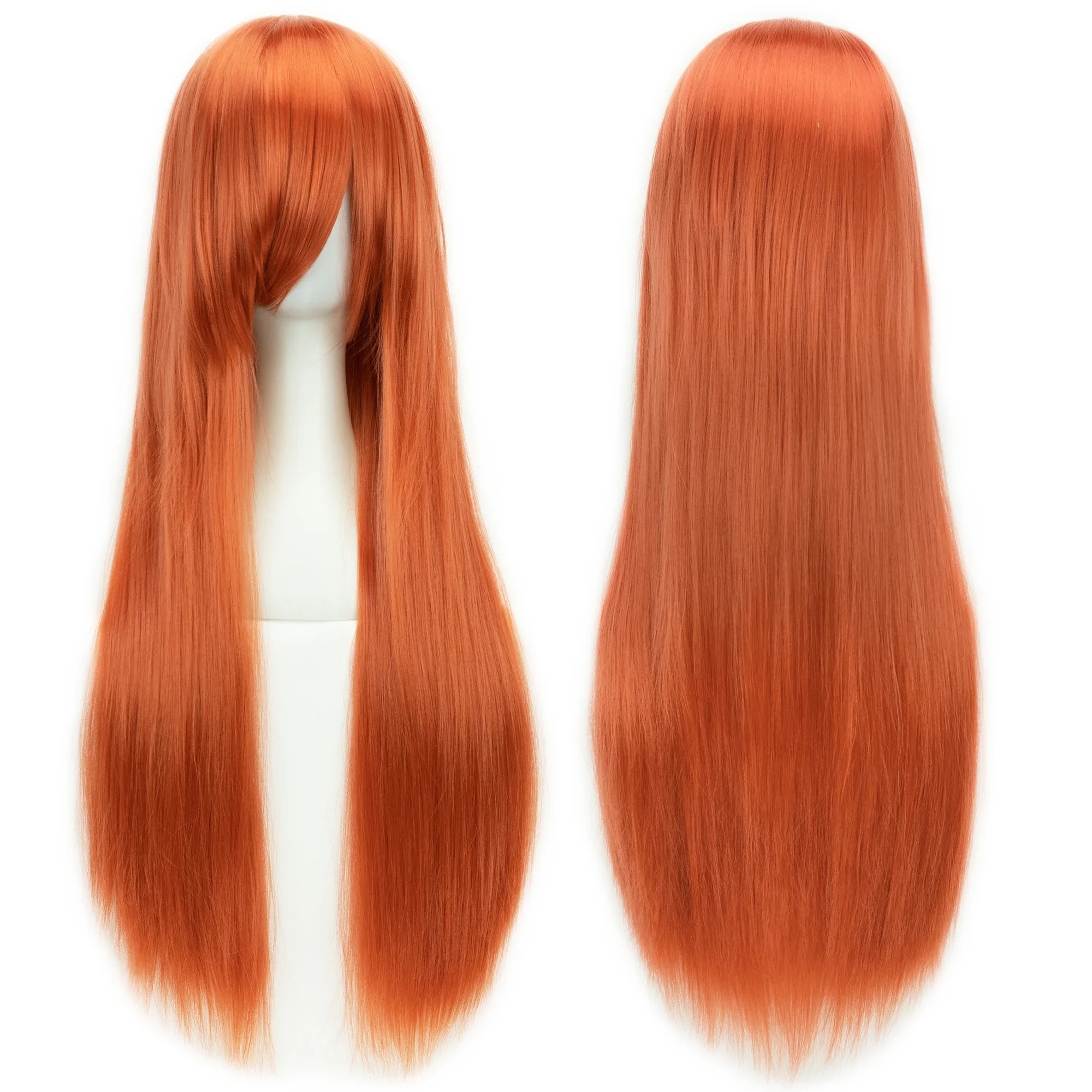 Soowee Long Synthetic Hair White Purple Cosplay Wigs Party Black Hair Straight Wig Hairpiece for Women thumbnail 5