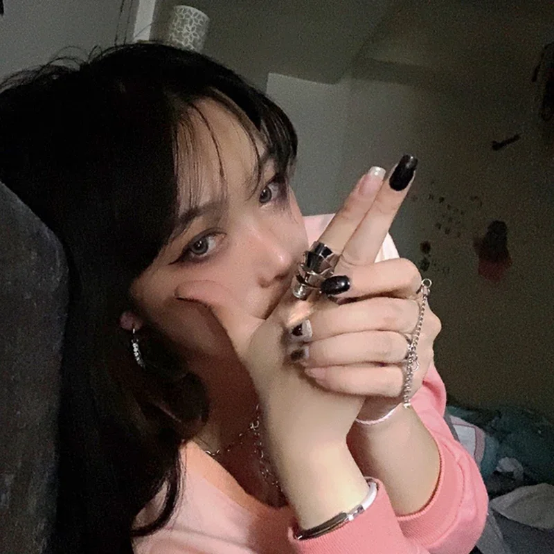 Anime Oosaki Nana Cosplay Metal Ring Armor Knuckle Finger Rings Adult Unisex Punk Hiphop Jewelry Accessories Prop thumbnail 4