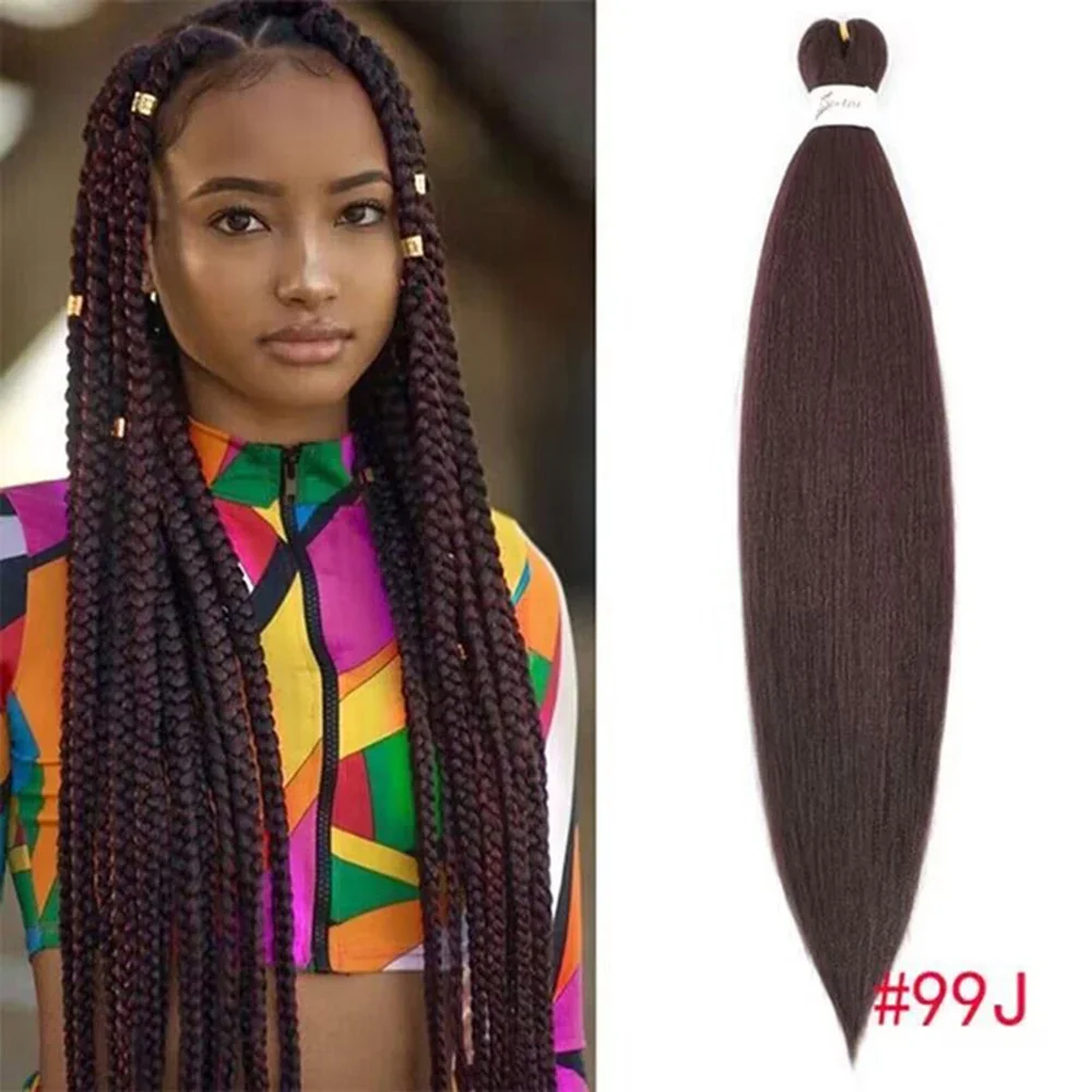 Synthetic Fiber Braiding Hair Ombre Braiding Hair For Women Easy Braid Wholesale 1B# 99j 27# 30# 1B/27 Pre-stretched Braids thumbnail 6