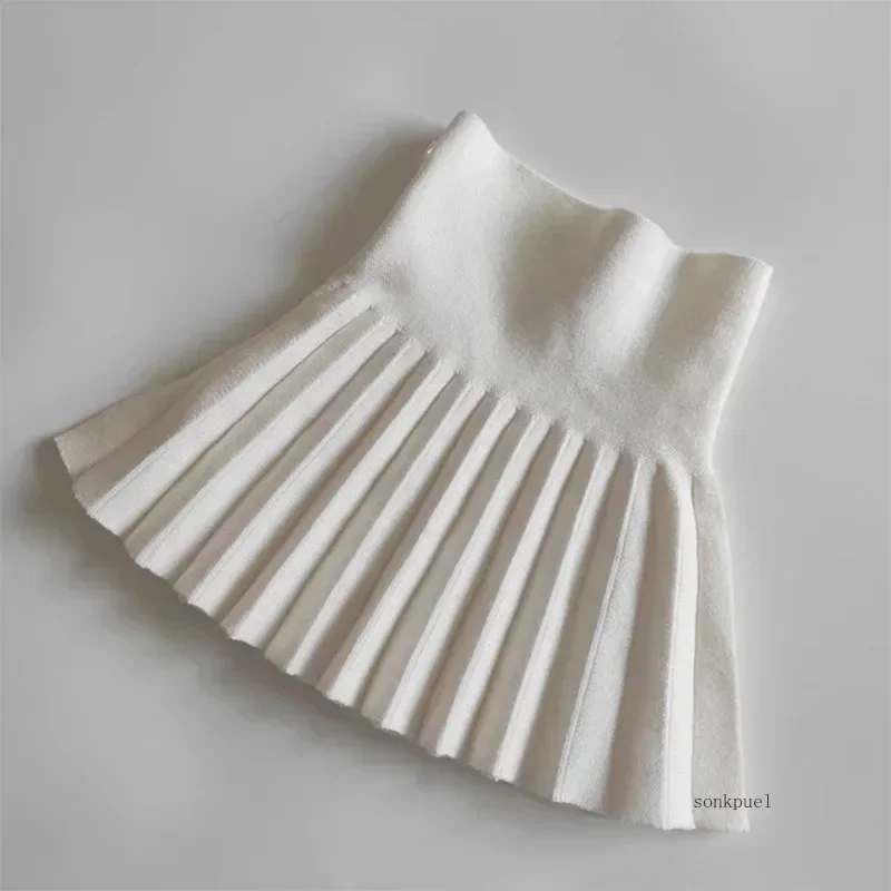 Baby Girls Knit Skirt Autumn Winter Princess Pleated Children School High Waist Mini Tutu Skirts Kids Clothing thumbnail 3