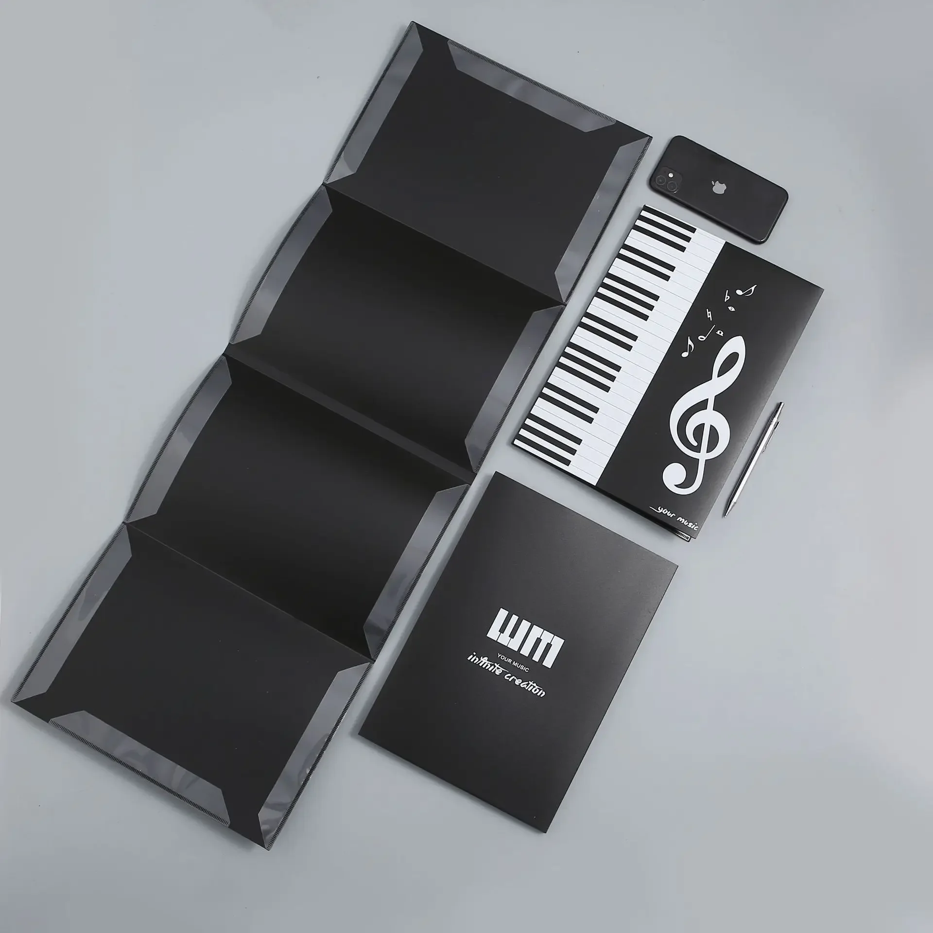 1pc Waterproof 6-page Performance Piano Sheet Music Clip A4 Three-fold Six-page Expanded Piano Replay Folder Sheet Music Folder thumbnail 4