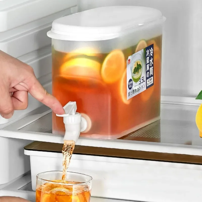 Refrigerator Water Dispenser with Faucet Cover Drinking Water Kettle Cold Bottle Juice Cover Household Beverage Milk Storage thumbnail 2