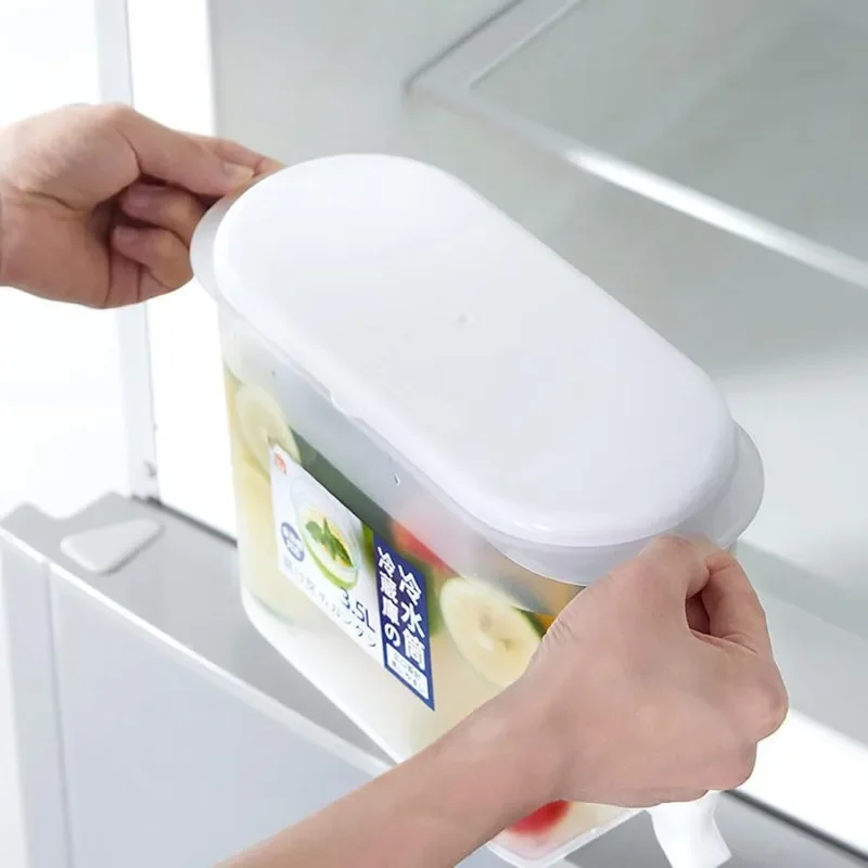 Refrigerator Water Dispenser with Faucet Cover Drinking Water Kettle Cold Bottle Juice Cover Household Beverage Milk Storage thumbnail 4