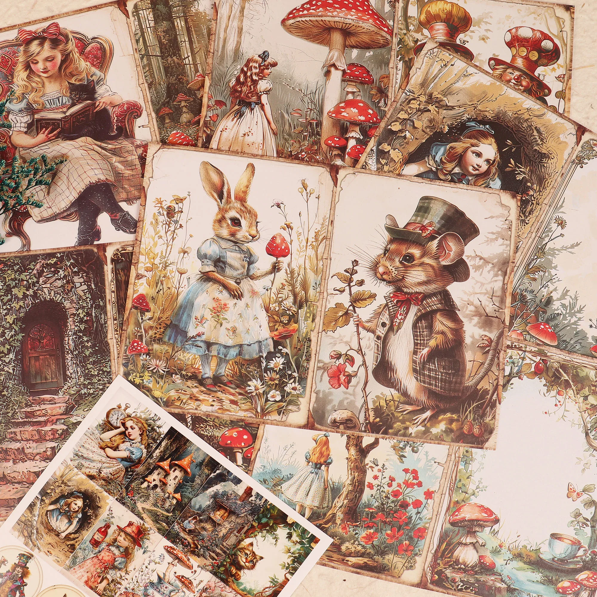 JAIIMAN 52pieces Mushroom Wonderland Junk Journal Set,for Arts Crafts,Holiday Party,Arts Crafts,Scrapbooking Supplies,DIY Crafts thumbnail 3