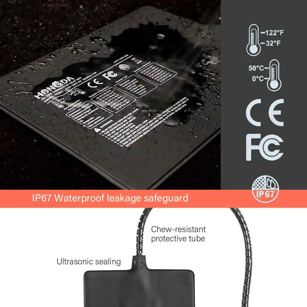 6/11/23/36W PVC Reptile Heating Pad Warmer Heat Mat with Adujustable Thermostat Indoor Garden Plants Seedling Aquarium Terrarium thumbnail 6