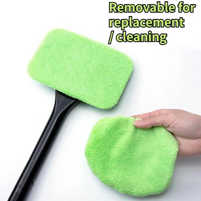 Car Window Cleaner Brush Kit, Windshield Cleaning Wash Tool Glass Wiper with Long Handle, Auto Skylight Towel, Car Accessories thumbnail 5