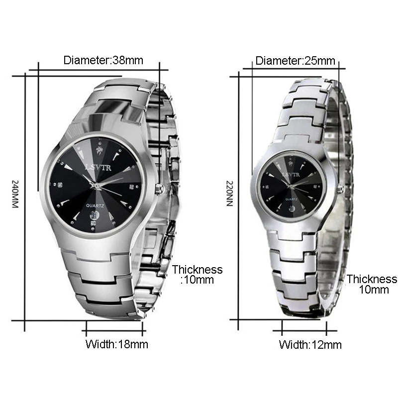 YIKAZE Men Women Business Quartz Watches Waterproof Stainless Steel Luxury Wristwatch Calendar Date Lovers Couple Watch Clock thumbnail 6