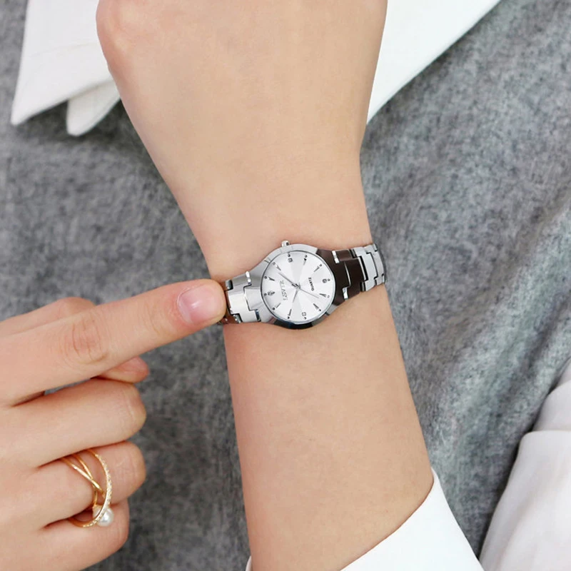 YIKAZE Men Women Business Quartz Watches Waterproof Stainless Steel Luxury Wristwatch Calendar Date Lovers Couple Watch Clock thumbnail 4