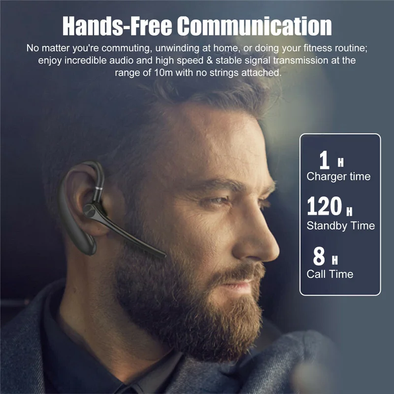 Wireless Headphones With Microphone Bluetooth Earphones ENC Noise Cancelling Hands-free Headset Busines Auriculares Driving thumbnail 2