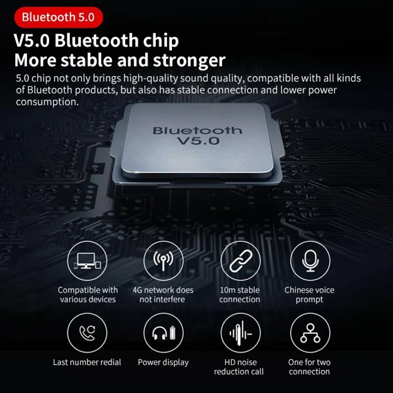 Wireless Headphones With Microphone Bluetooth Earphones ENC Noise Cancelling Hands-free Headset Busines Auriculares Driving thumbnail 6