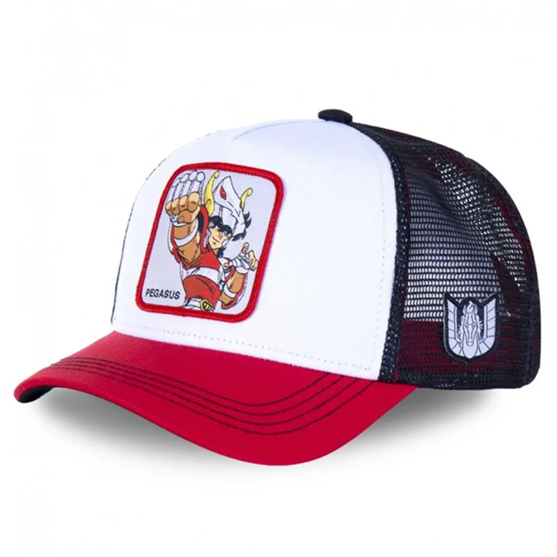Anime Saint Seiya Cotton Baseball Cap Adjustable Men Women Hip Hop Mesh Trucker Mesh Summer Sun Shading Breathability Cap Hat thumbnail 5