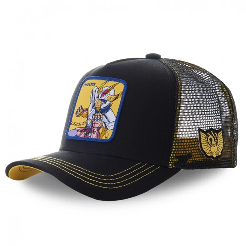 Anime Saint Seiya Cotton Baseball Cap Adjustable Men Women Hip Hop Mesh Trucker Mesh Summer Sun Shading Breathability Cap Hat thumbnail 3