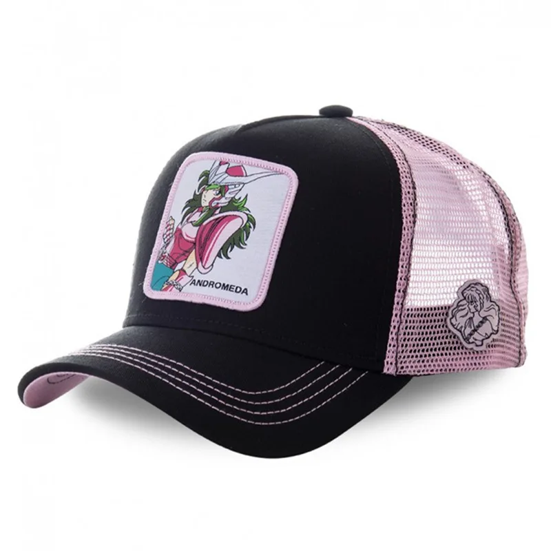 Anime Saint Seiya Cotton Baseball Cap Adjustable Men Women Hip Hop Mesh Trucker Mesh Summer Sun Shading Breathability Cap Hat thumbnail 4