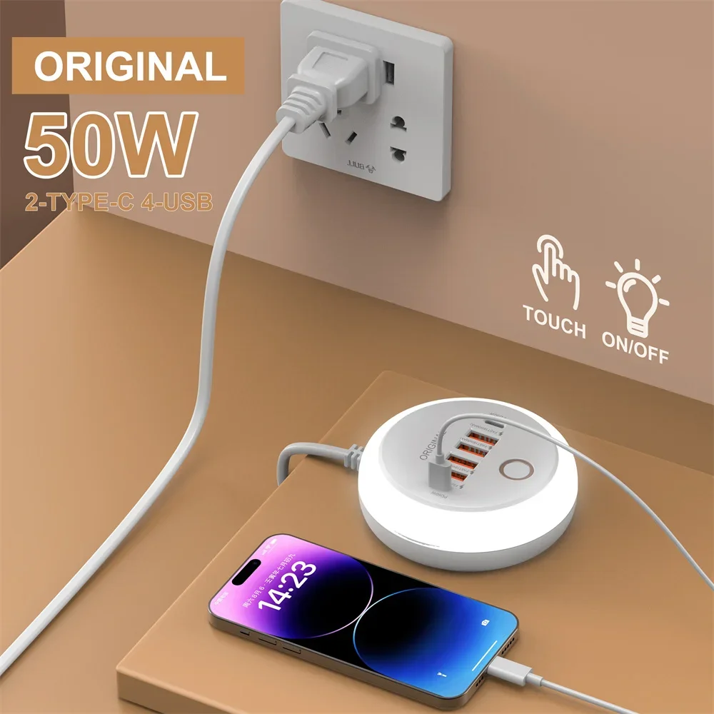 50W Power Strip Multi Port USB C Socket Type C Fast Charging Wall Charger USB Adapter For iPhone12 13 Quick Mobile Phone Charger thumbnail 3