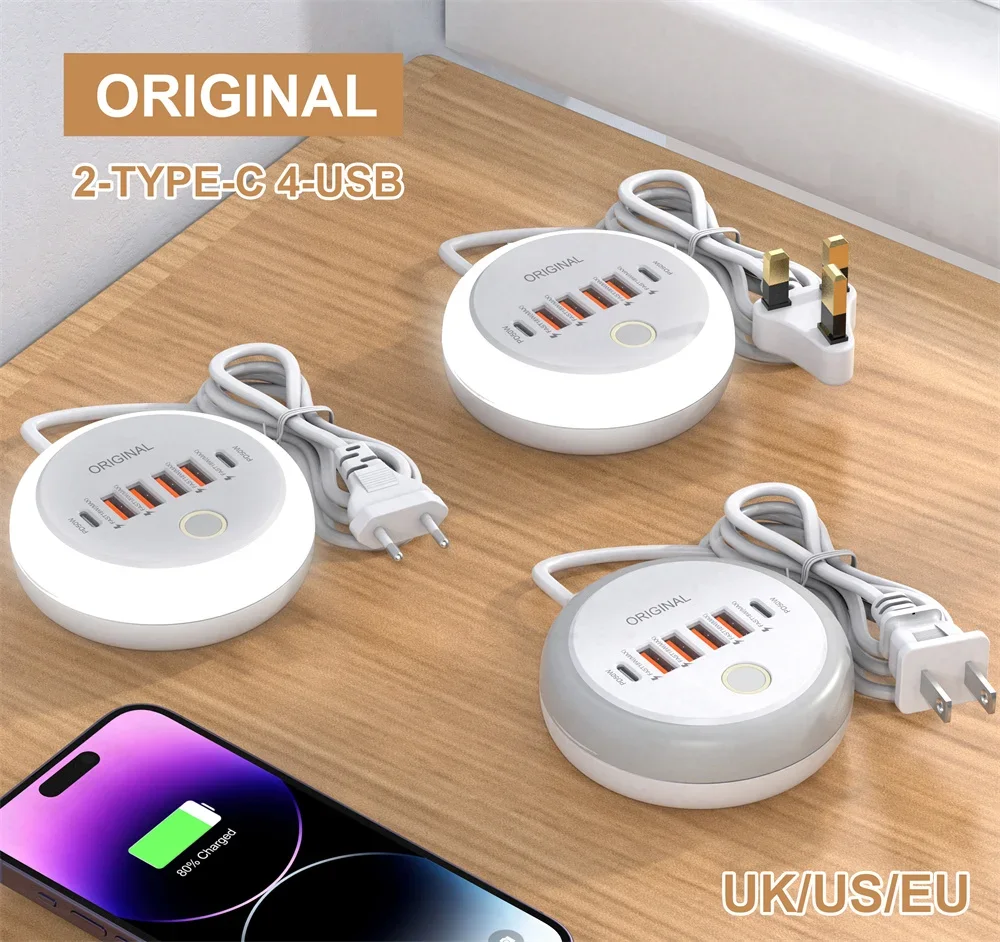 50W Power Strip Multi Port USB C Socket Type C Fast Charging Wall Charger USB Adapter For iPhone12 13 Quick Mobile Phone Charger thumbnail 4