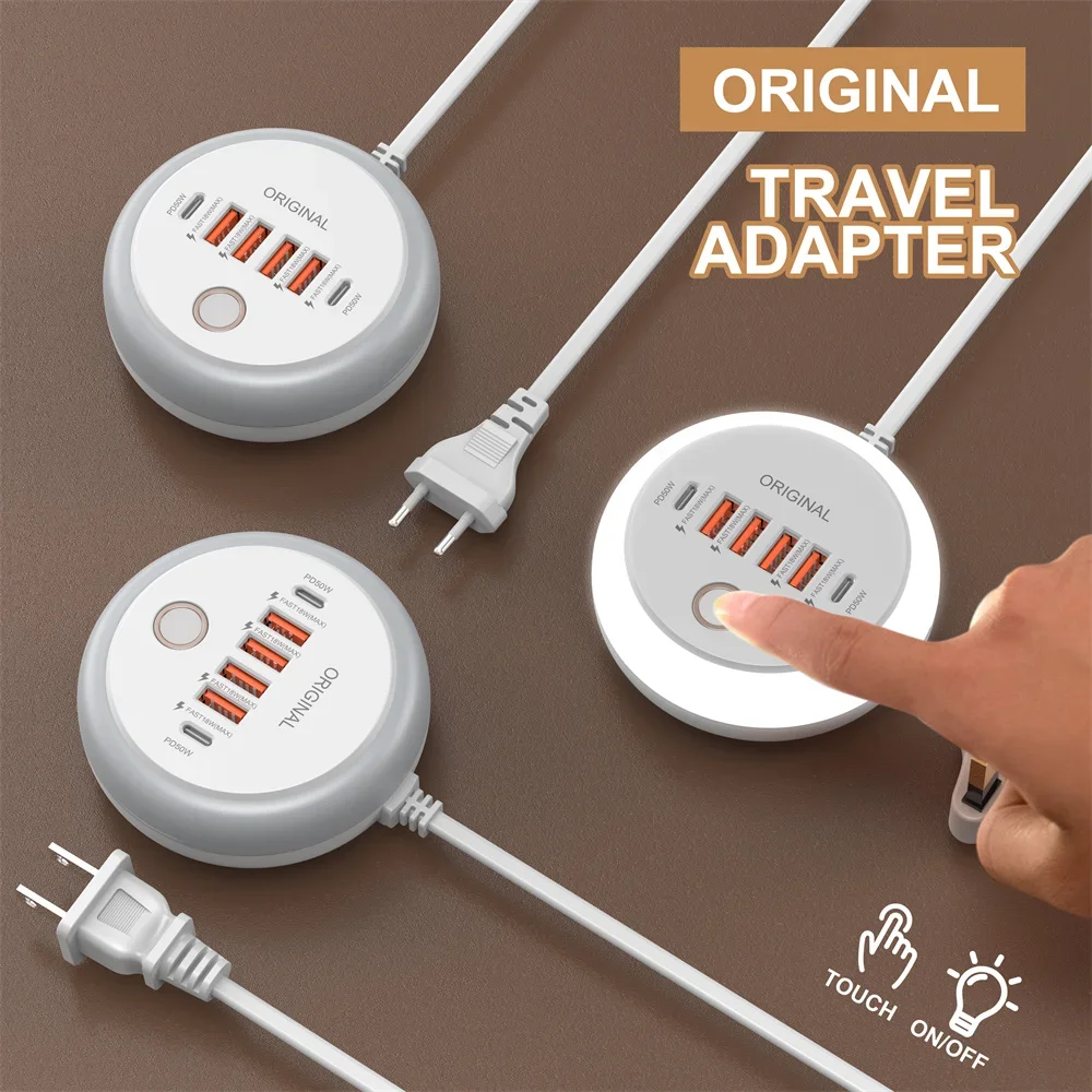 50W Power Strip Multi Port USB C Socket Type C Fast Charging Wall Charger USB Adapter For iPhone12 13 Quick Mobile Phone Charger thumbnail 6