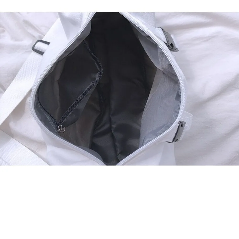 Fashion Black Crossbody Bags Large Capacity Pockets Canvas Tote Nylon Retro Cross-body Bag Zipper Unisex Style Crossbody Bags thumbnail 6
