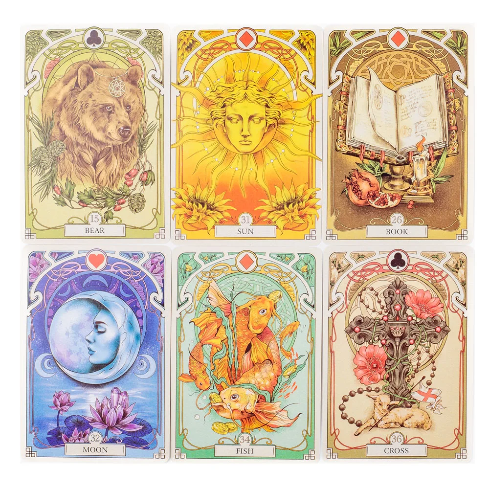 37Pcs Cards Romatic Lenormand Tarot Deck Full English Version Oracles Deck For Girl Board Games 10.2*7.2Cm thumbnail 5