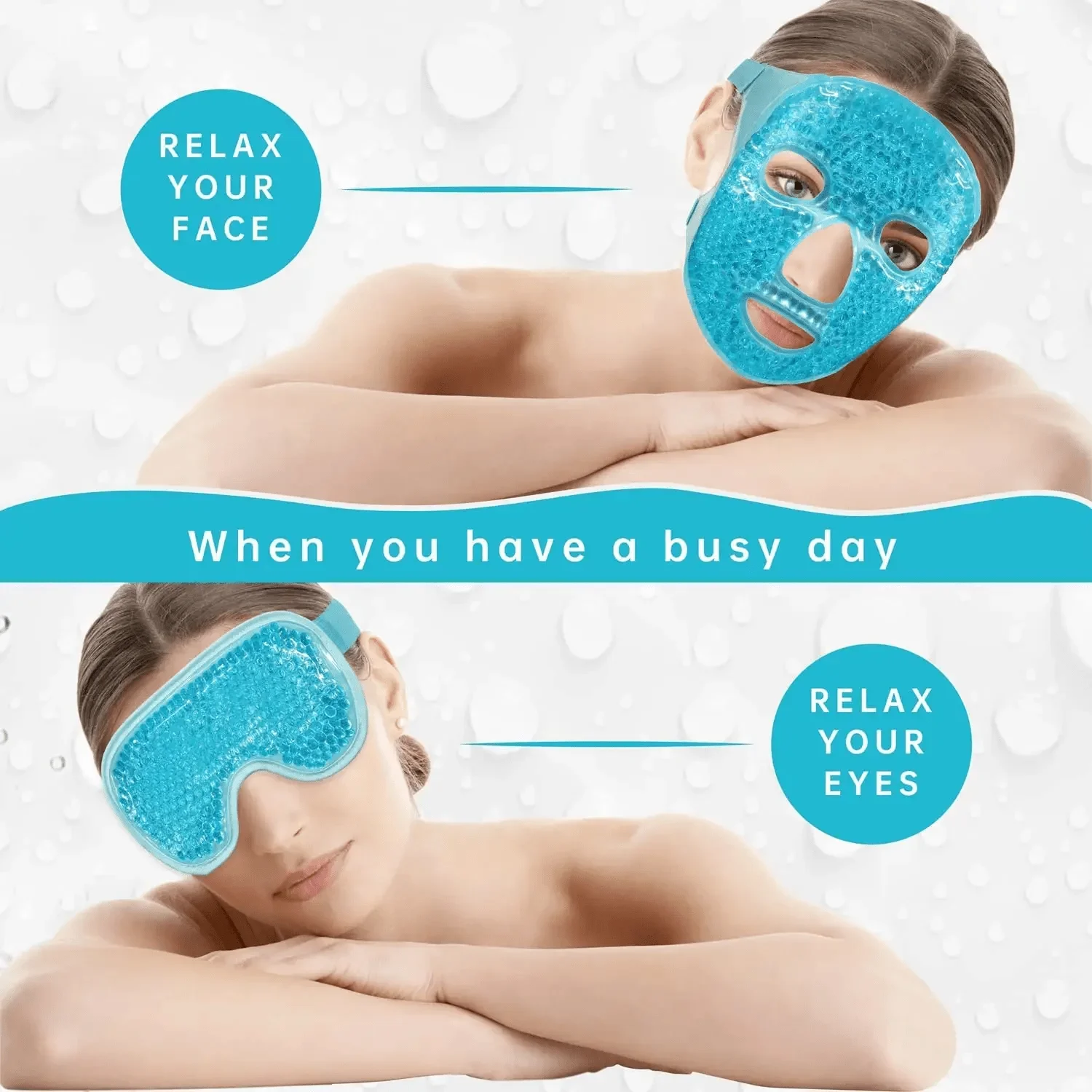 Gel Cooling Ice Face Eye Mask Facial Mask Hot Cold Compress Pack Gel Beads Cold Face Eye Mask Ice Pack,Compress Sleeping FaceSPA thumbnail 3