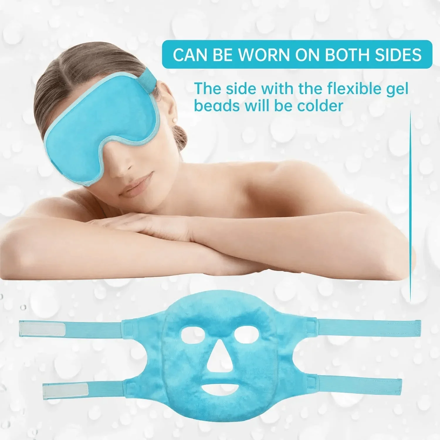 Gel Cooling Ice Face Eye Mask Facial Mask Hot Cold Compress Pack Gel Beads Cold Face Eye Mask Ice Pack,Compress Sleeping FaceSPA thumbnail 2